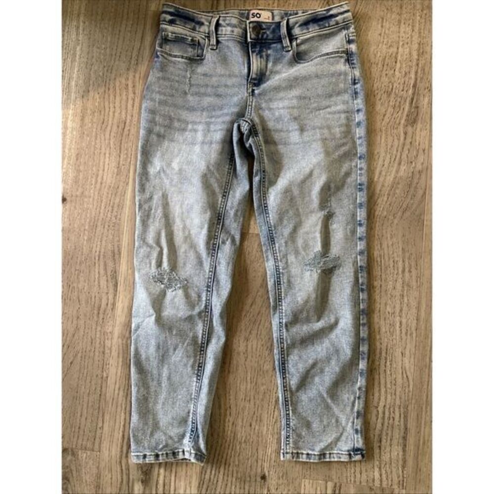 SO Goods‎ For Life Jeans Womens Size 10 Light Blue Low Rise Denim Distressed